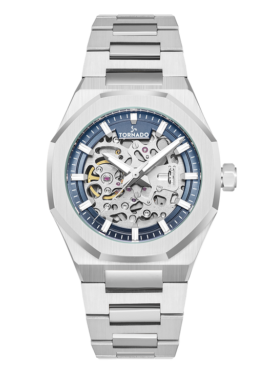 AUTONOVA Automatic Watch - Navy Blue Silver